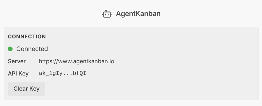 AgentKanban enter sidebar API key