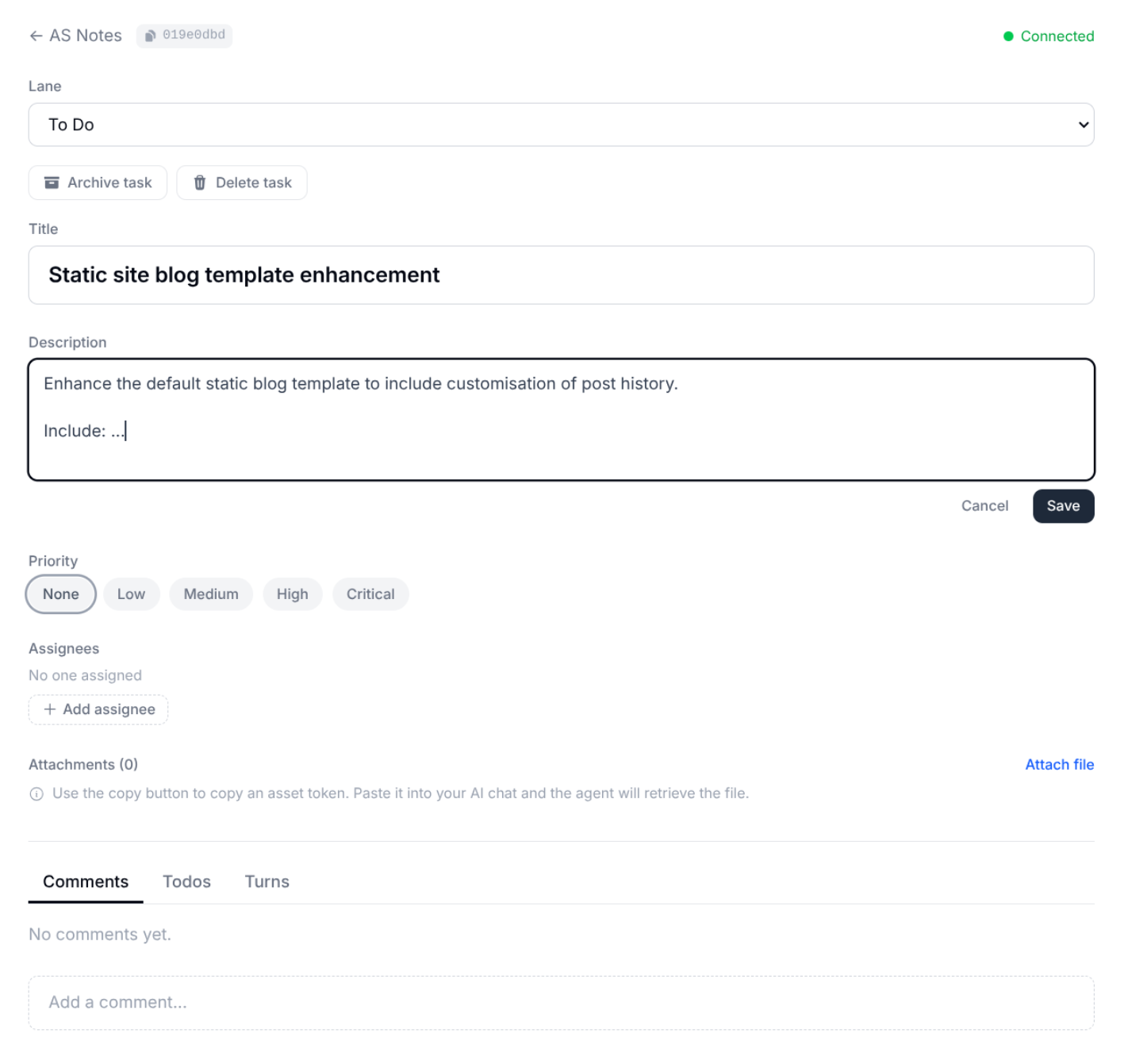 AgentKanban create task